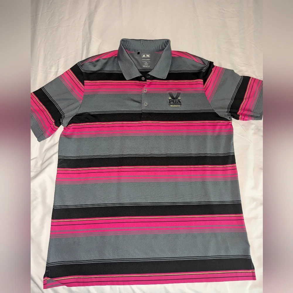 Adidas 2014 PGA‎ Championship Valhalla Men's XL Puremotion Striped Polo Shirt